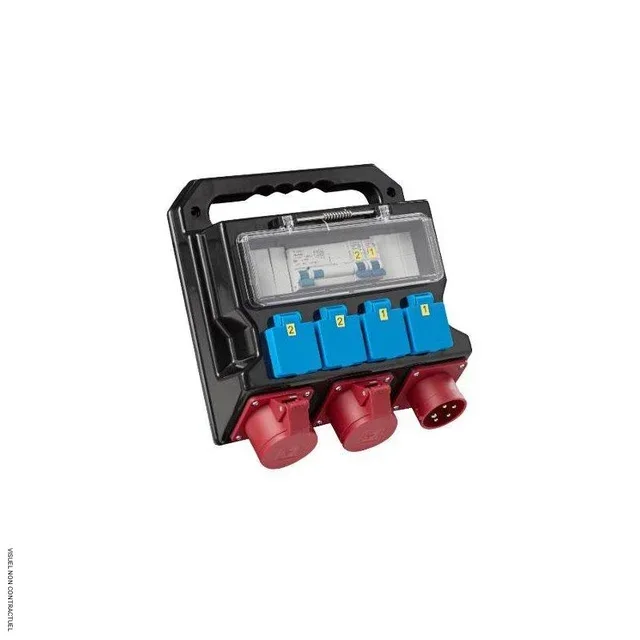 Coffret électrique chantier 4 Schuko 230V + CEE 400V Heatcom IP44