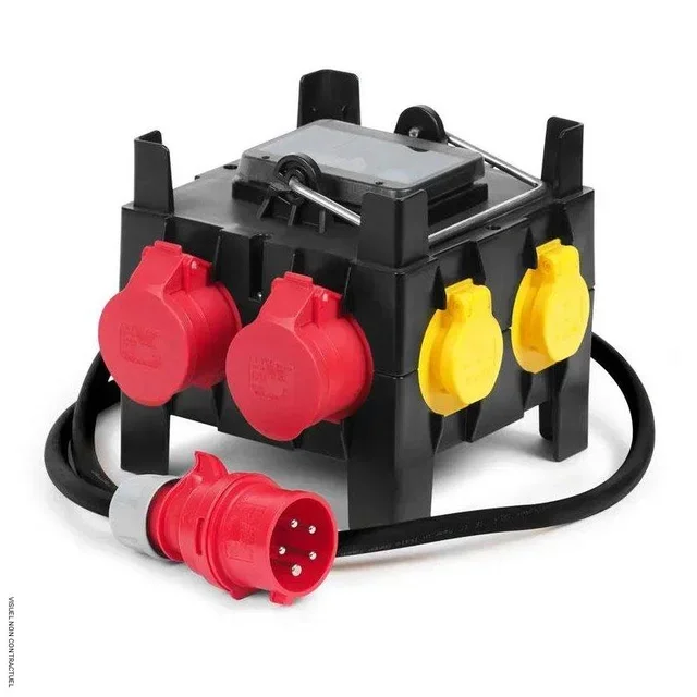 Coffret chantier mobile PV16 2xCEE 4xPC Sovelor IP44 empilable