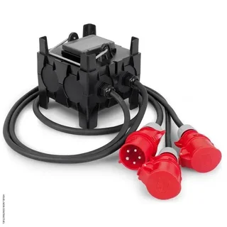 Coffret électrique mobile triphasé 2x16A PV30 Sovelor - Distribution chantier IP44 avec câbles intégrés