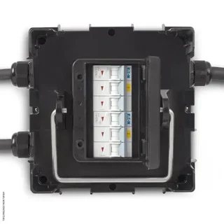 Coffret électrique mobile triphasé 2x16A PV30 Sovelor - Distribution chantier IP44 avec câbles intégrés