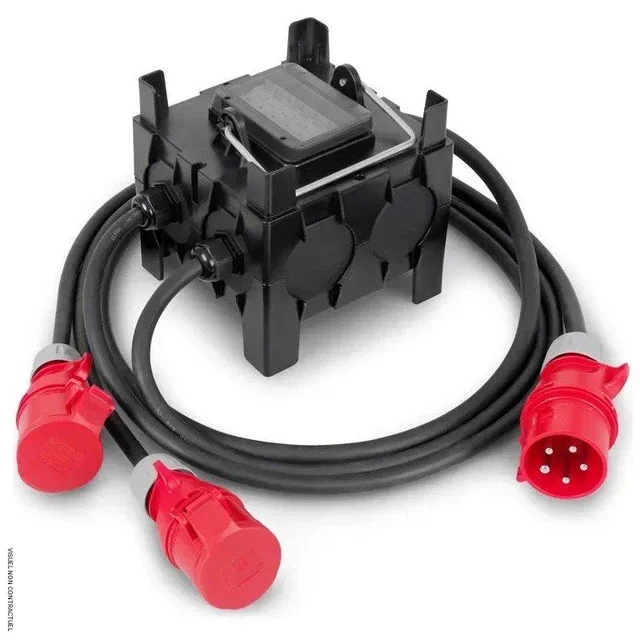 Coffret électrique mobile triphasé 2x16A PV30 Sovelor - Distribution chantier IP44 avec câbles intégrés