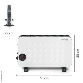 Convecteur électrique 2000W TCH 26 E blanc TROTEC avec turbo et minuterie 24h