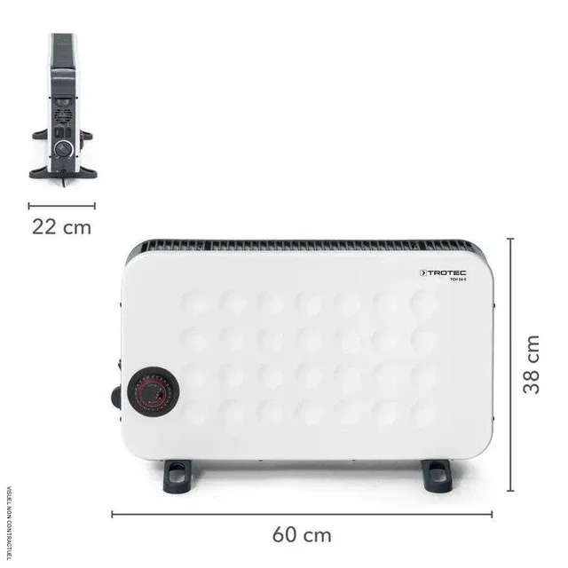 Convecteur électrique 2000W TCH 26 E blanc TROTEC avec turbo et minuterie 24h