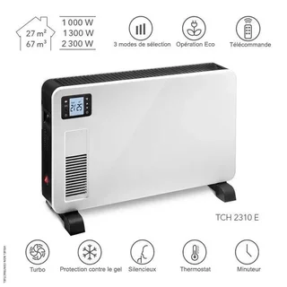 Convetor elétrico branco 2300W Trotec TCH 2310 E com termostato e controle remoto