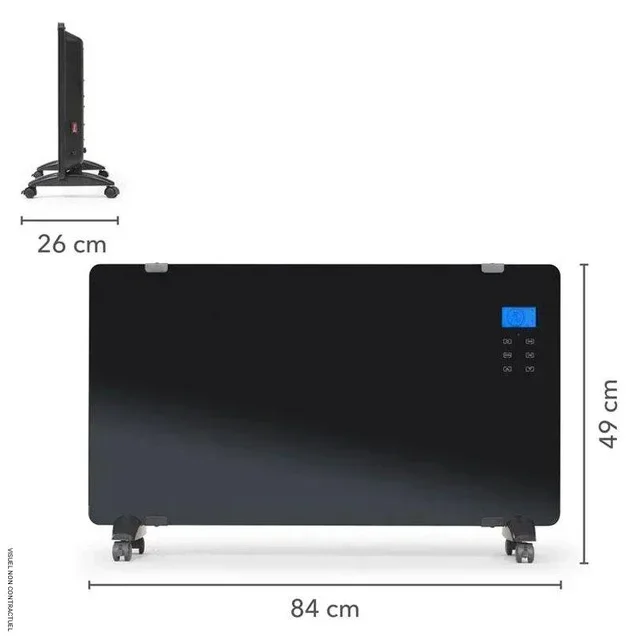 Convetor elétrico design vidro preto 2000W TCH 2011 E TROTEC