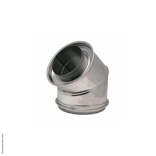 Coude 45° Ø153mm Inox 304 Double Paroi Fioul Gaz SOVELOR
