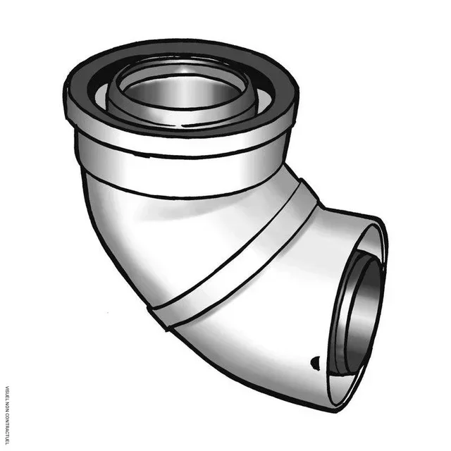 Coude 90° concentrique Ø80/125 mm EMAT ventilation double flux