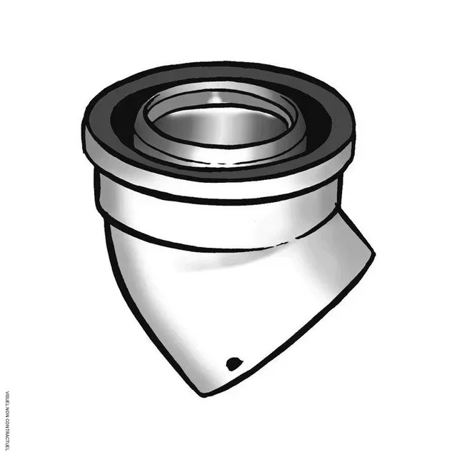 Joelho Concêntrico 80/125 mm 45° EMAT - Ventilação Curva