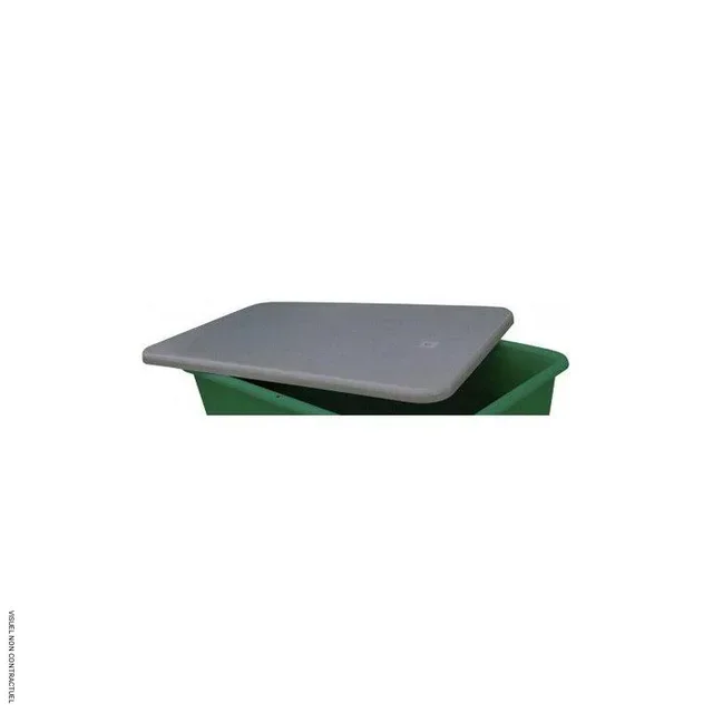 Flat gray lid CEMO for PFV 1 retention bin 100L 163x120 cm