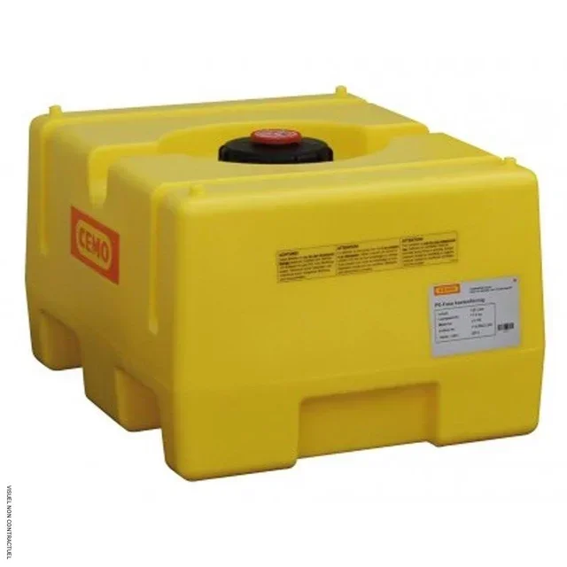 Cuve rectangulaire 125L eau PEMD CEMO - Stockage polyéthylène rotomoulé 80x60x45 cm