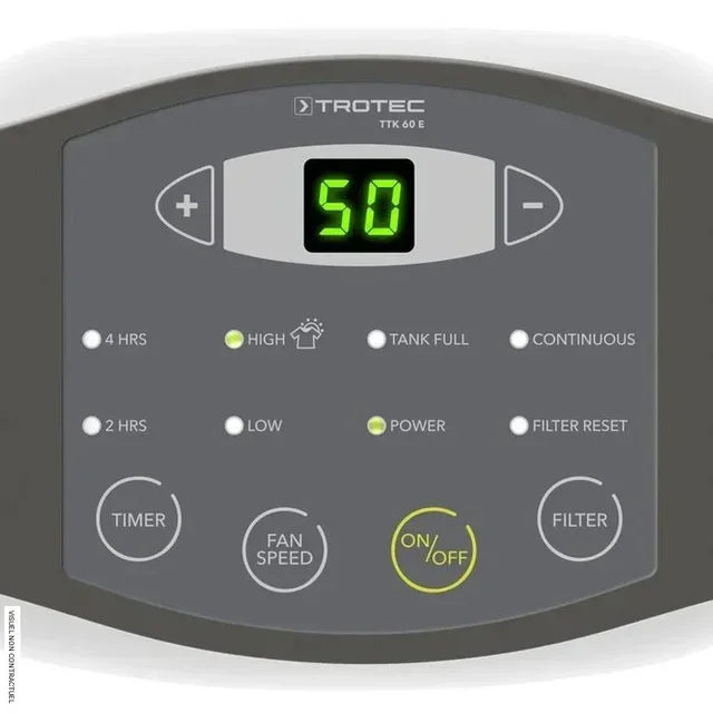 Déshumidificateur mobile Trotec TTK 60 E 24L/jour silencieux avec hygrostat