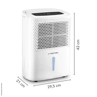 Desumidificador silencioso TROTEC TTK 26 E 10L/dia - Secagem de roupa SuperDry