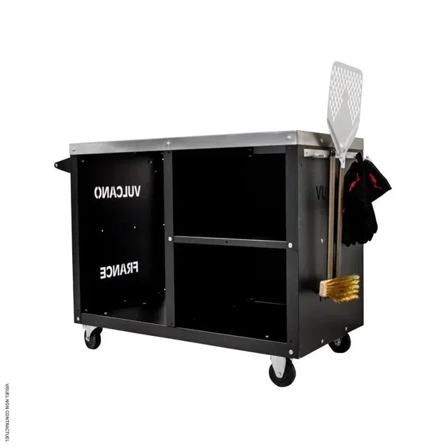 Desserte VULCANO multifonction pour four à pizza et barbecue avec rangement