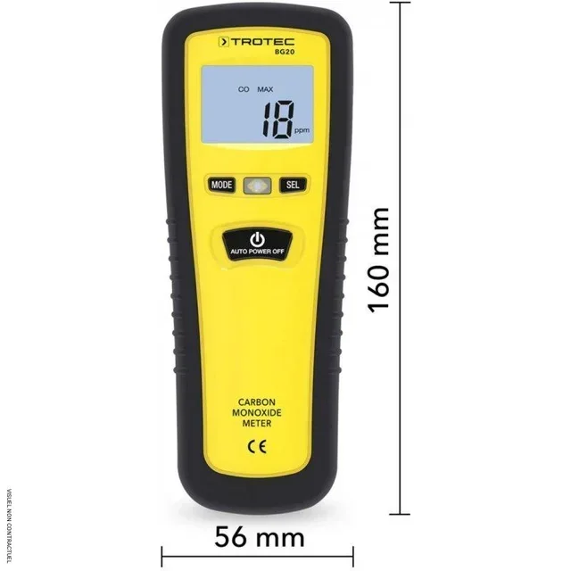 Détecteur CO portable BG20 TROTEC mesure 0-1000 ppm avec alarme sonore