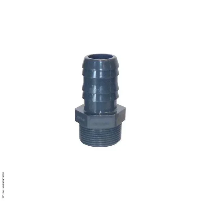 Embout cannelé DN 40 filetage gaz PVC/PP CEMO pour tuyau souple