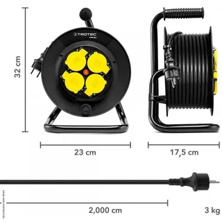 20m Cable Reel 4 Sockets IP44 Trotec PVD1EU Construction Site