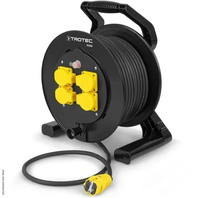 Trotec PVD3 Electric Cable Reel 40m 4 Sockets IP54 Construction Site