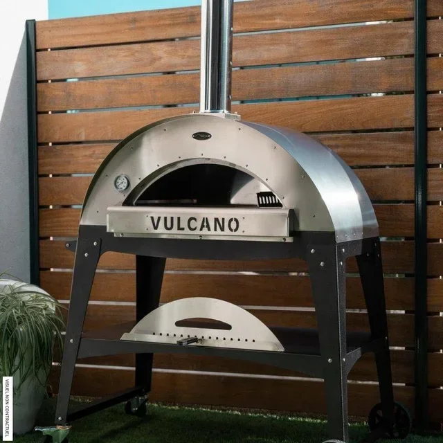 Horno de Pizza Vesubio VULCANO 80x50cm con Ruedas - Cocción a Leña
