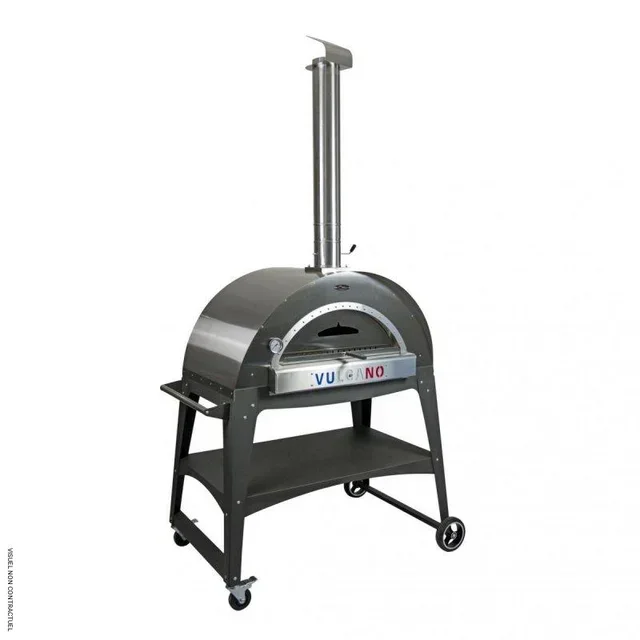Four à pizza Vésuve VULCANO 80x50cm sur roulettes - cuisson au feu de bois