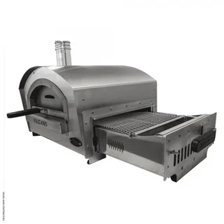 Horno de pizza y barbacoa 2 en 1 de acero inoxidable TAAL Vulcano para exterior con leña
