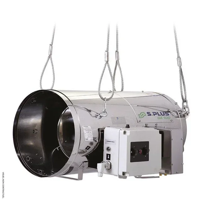 Générateur air chaud gaz suspendu GA 100 AI inox SPLUS pour bâtiment d'élevage