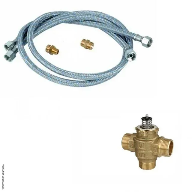 Kit vanne 3 voies AXELAIR avec flexibles et raccords 1/2"
