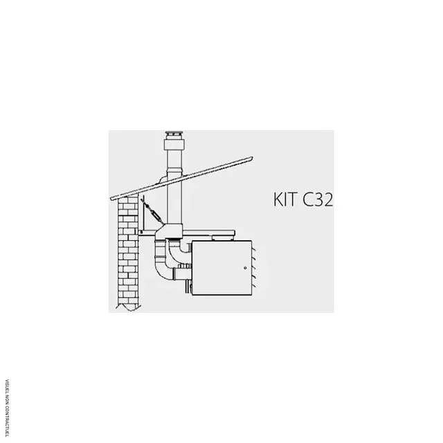 Kit de tubo coaxial C32 Sovelor AGSX/C instalación tejado