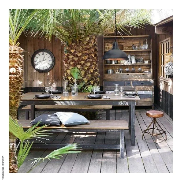 Lampe chauffante suspension RETRO noire 2100W VELTRON - terrasse intérieur extérieur