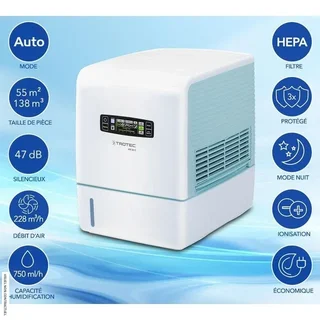 Laveur d'air 3 en 1 Trotec AW 20 S - Humidificateur purificateur HEPA 55m²