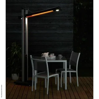 Calentador de Terraza Eléctrico 2,3kW con LED CRANE-900R VELTRON – Calefactor Infrarrojo de Carbono para Exterior con Iluminación LED Ajustable y Mando a Distancia