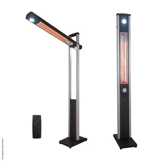 Calentador de Terraza Eléctrico 2,3kW con LED CRANE-900R VELTRON – Calefactor Infrarrojo de Carbono para Exterior con Iluminación LED Ajustable y Mando a Distancia