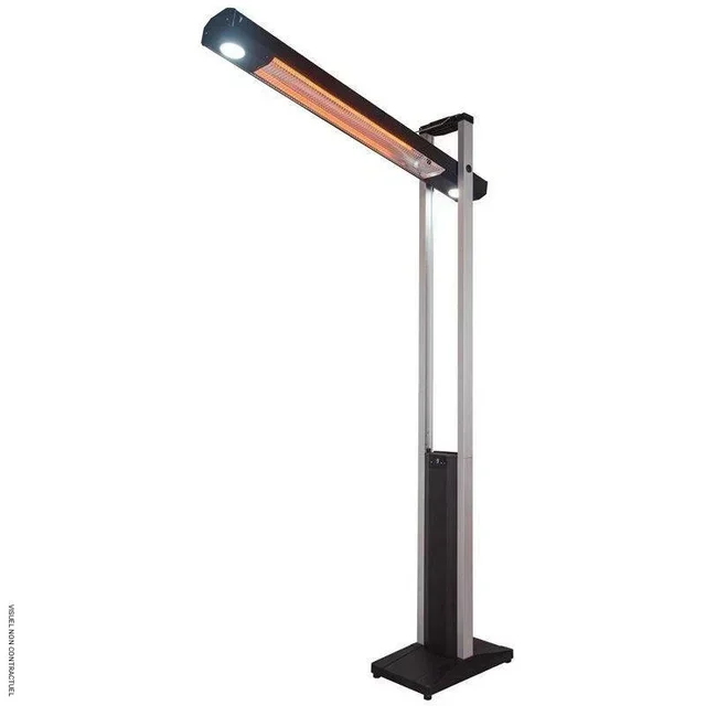 Calentador de Terraza Eléctrico 2,3kW con LED CRANE-900R VELTRON – Calefactor Infrarrojo de Carbono para Exterior con Iluminación LED Ajustable y Mando a Distancia