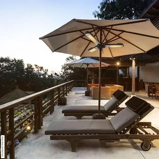 Parasol chauffant Trotec IR 2005 SC 3 têtes 2000W aluminium terrasse