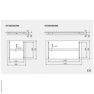 Plafond chauffant FRICO HC225 225W cassette rayonnante professionnelle silencieuse