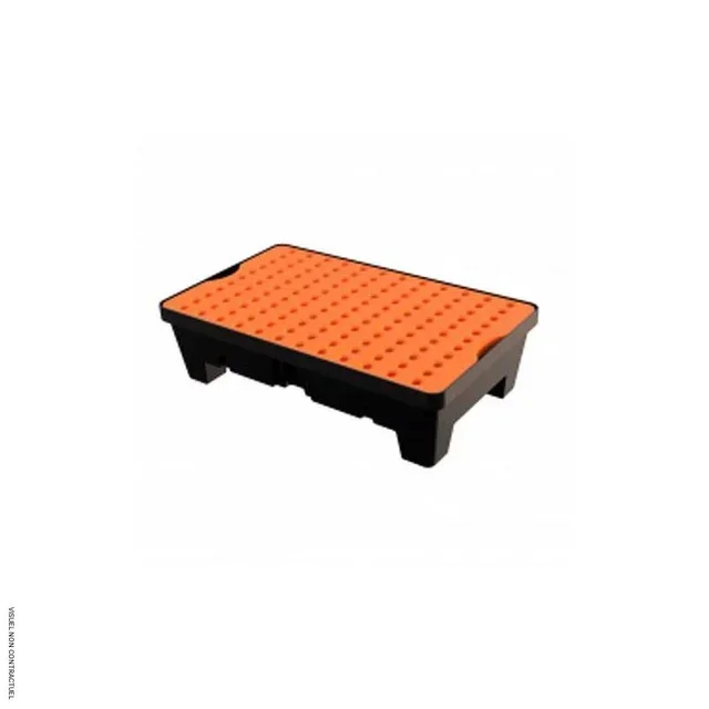 Plateau rétention 60L PE caillebotis amovible CEMO