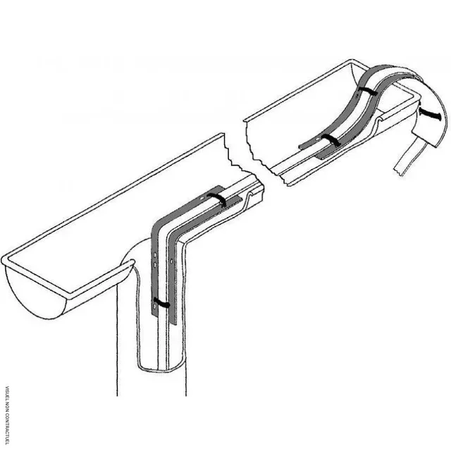 Protecteur de bord inox câble chauffant gouttière HEATCOM 25x300mm