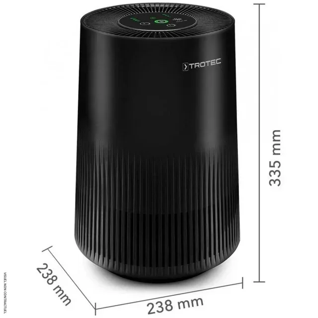Purificateur d'air HEPA Trotec AirgoClean 11 E - 38 m³, design cylindrique noir mat, filtration 3-en-1 99,97%
