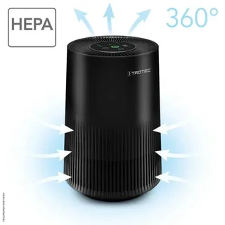 Purificateur d'air HEPA Trotec AirgoClean 11 E - 38 m³, design cylindrique noir mat, filtration 3-en-1 99,97%