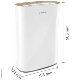 Purificateur air HEPA AirgoClean 110 E TROTEC design blanc doré 25m²