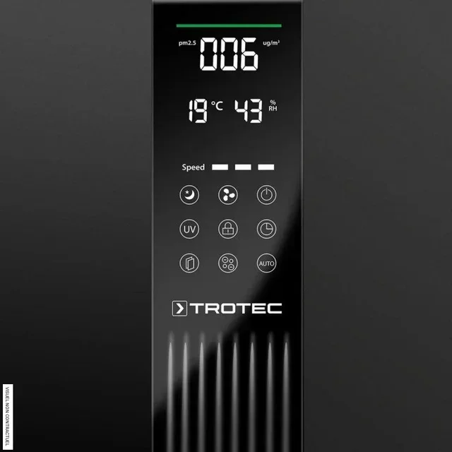 Purificateur AirgoClean 145 E noir Trotec HEPA UV ioniseur 330 m³/h