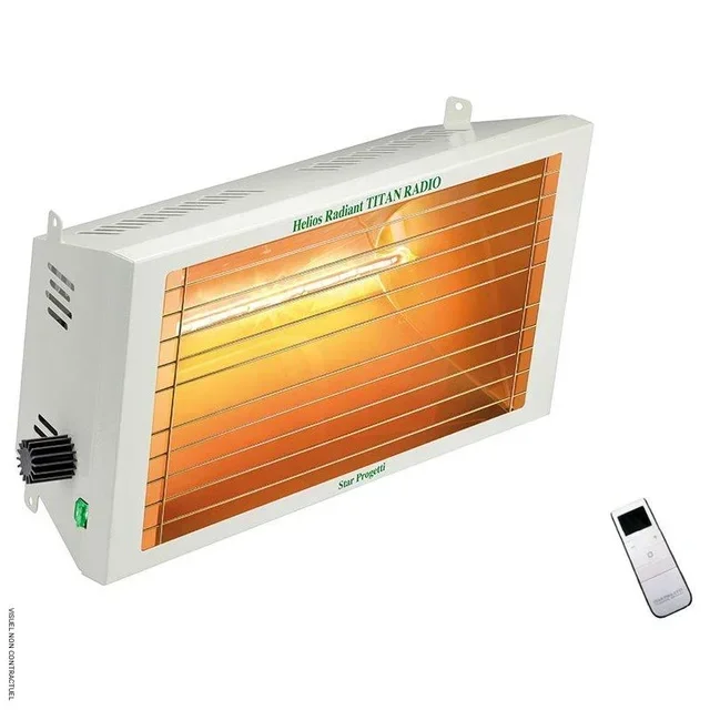 Radiador Eléctrico Infrarrojo 2000W TITAN RADIO Mando a Distancia Star Progetti Blanco Pared Techo