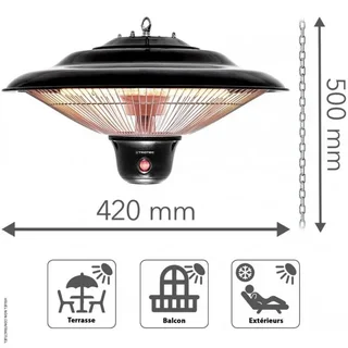 Radiant infrarouge suspendu TROTEC IR 1500 SC 1500W terrasse extérieur