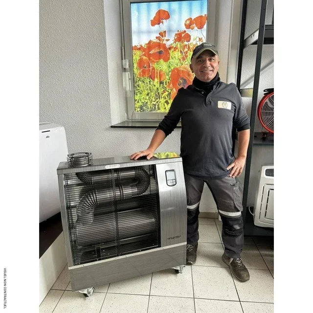 Radiador de gasoil sin olor DHOE-90 90m² VELTRON - Calefacción industrial infrarroja silenciosa 32dB