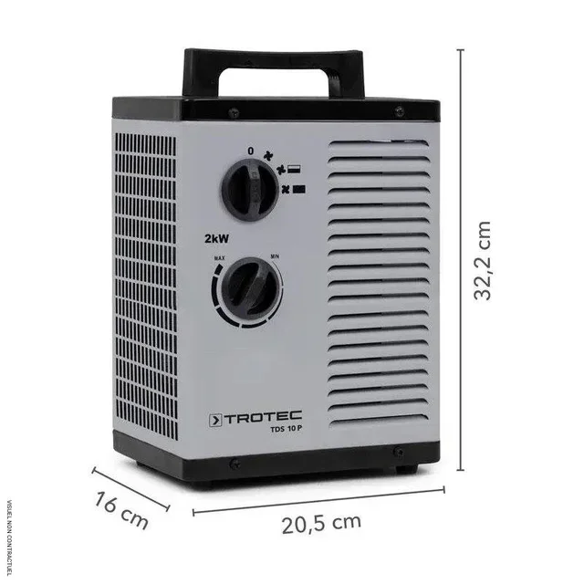 Radiateur soufflant céramique Trotec TDS 10 P 2kW ventilateur radial professionnel