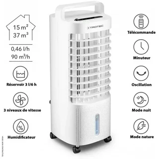 Rafraîchisseur d'air 3 en 1 Trotec PAE 11 - Ventilateur humidificateur évaporatif