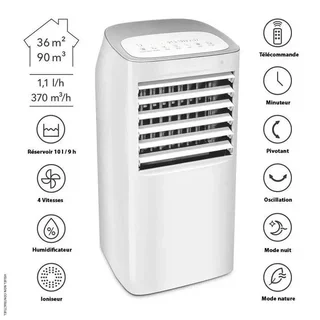 Rafraîchisseur d'air PAE 40 Trotec 4-en-1 36m² humidificateur purificateur