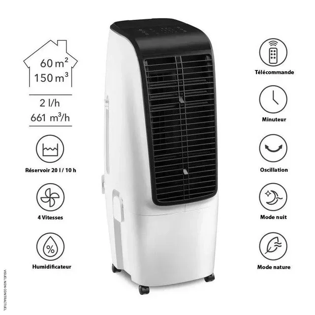 Rafraîchisseur d'air TROTEC PAE 51 - 4 vitesses 661 m³/h réservoir 20L