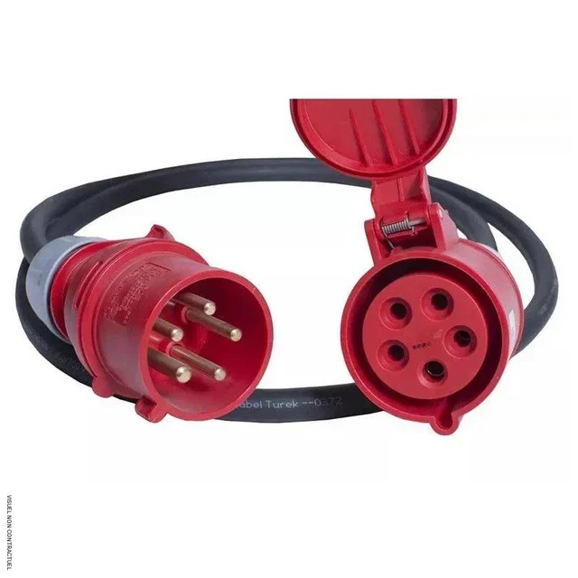 Rallonge électrique industrielle 2m 32A triphasé 5x4mm² HEATCOM