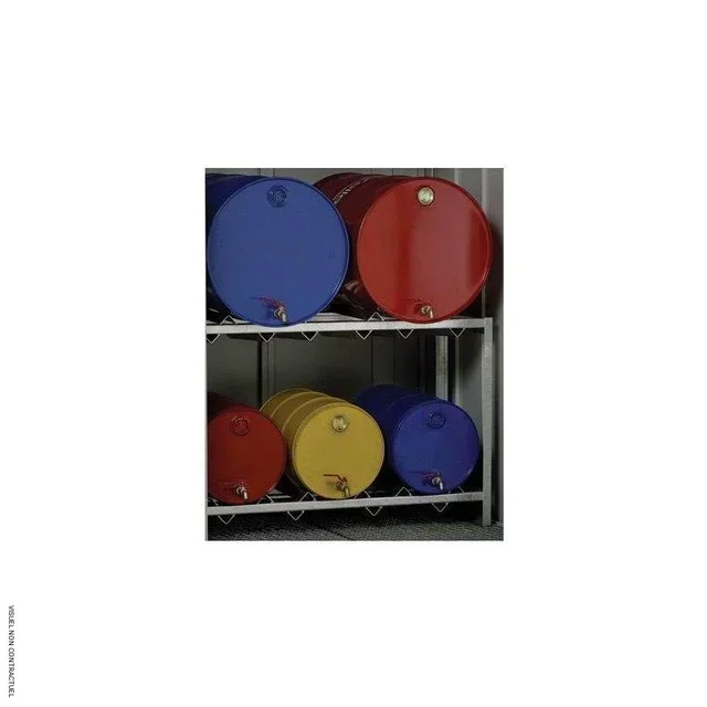 Rayonnage 2 niveaux CEMO pour fûts 200L et 60L - Stockage sécurisé