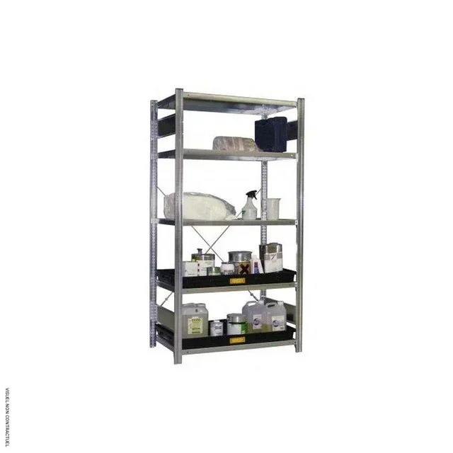 Rayonnage acier galvanisé 5 niveaux CEMO 200kg/niveau